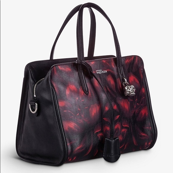 Alexander McQueen Handbags - Alexander McQueen Skull Padlock Leather Satchel Tote Bag